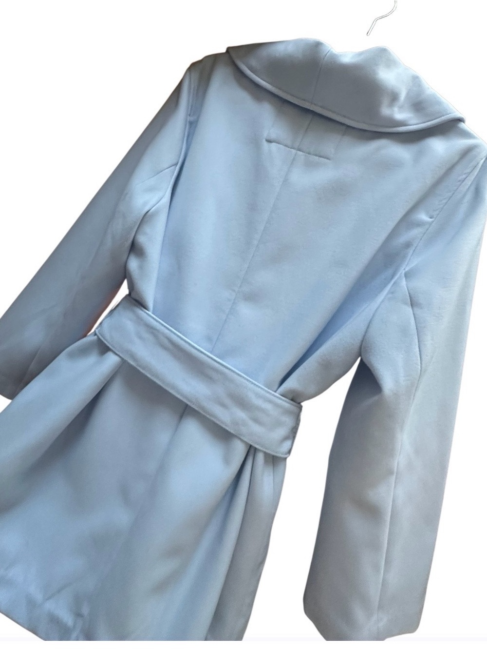 Banana Republic Davenport Blue Belted Short Shawl Collar Pea Coat Worn Twice XL - Picture 2 of 11